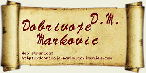 Dobrivoje Marković vizit kartica